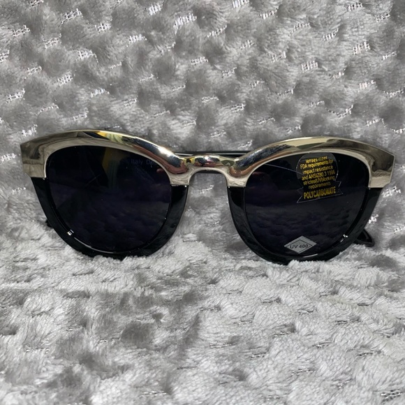 NEW fashion black & silver cat eye sunglasses - Picture 3 of 3